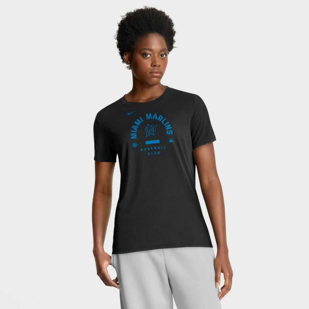 Miami Marlins Women's Authentic Collection Early Work Tri-Blend Dri-FIT T-Shirt Black