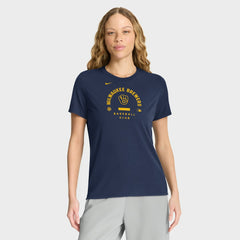 Milwaukee Brewers Women's Authentic Collection Early Work Tri-Blend Dri-FIT T-Shirt Navy