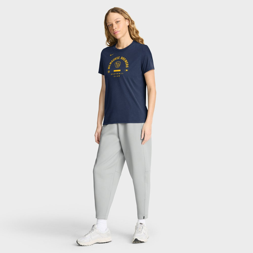 Milwaukee Brewers Women's Authentic Collection Early Work Tri-Blend Dri-FIT T-Shirt Navy