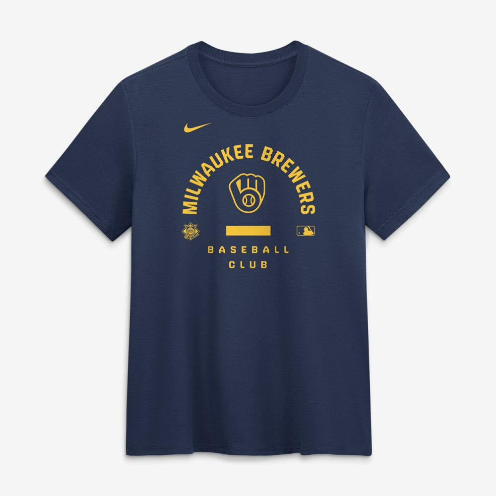 Milwaukee Brewers Women's Authentic Collection Early Work Tri-Blend Dri-FIT T-Shirt Navy
