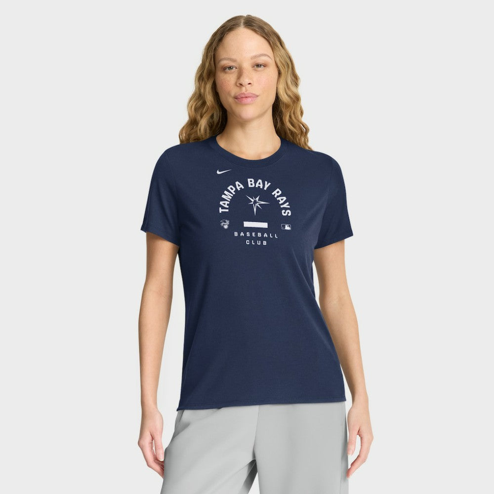 Tampa Bay Rays Women's Authentic Collection Early Work Tri-Blend Dri-FIT T-Shirt Navy