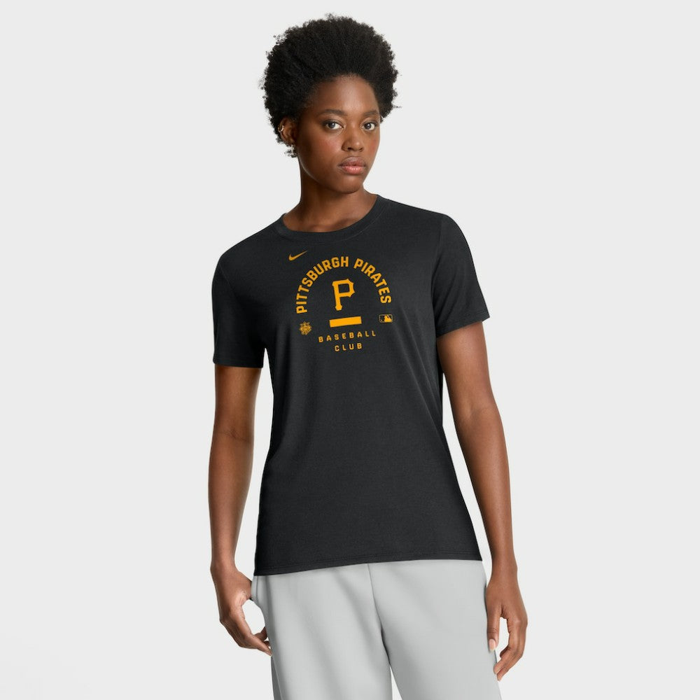Pittsburgh Pirates Women's Authentic Collection Early Work Tri-Blend Dri-FIT T-Shirt Black