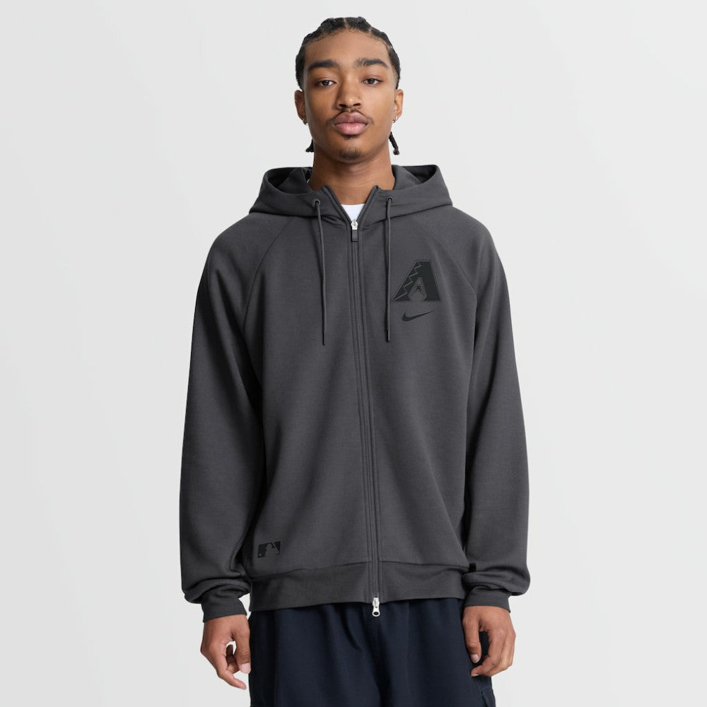 Arizona Diamondbacks Authentic Collection Player Raglan Dri-FIT Full-Zip Hoodie Anthracite