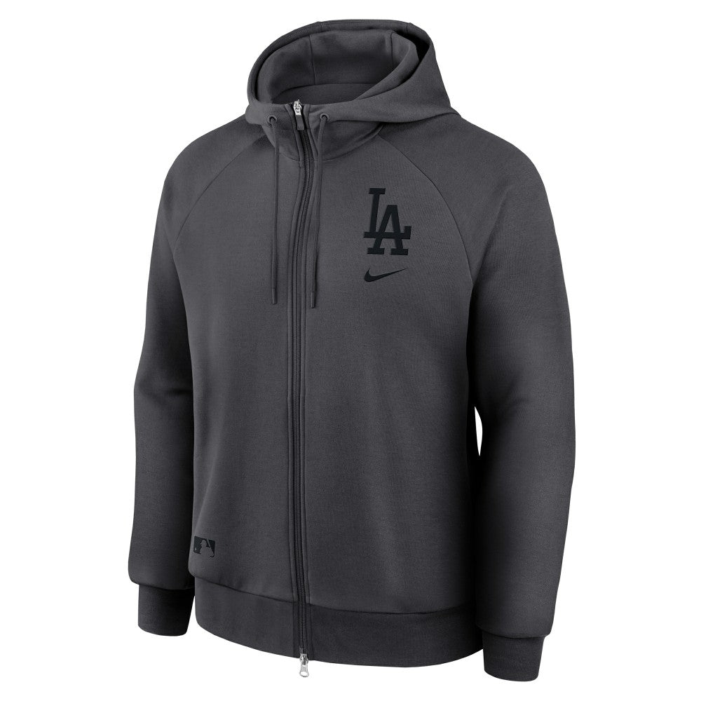Los Angeles Dodgers Authentic Collection Player Raglan Dri-FIT Full-Zip Hoodie Anthracite