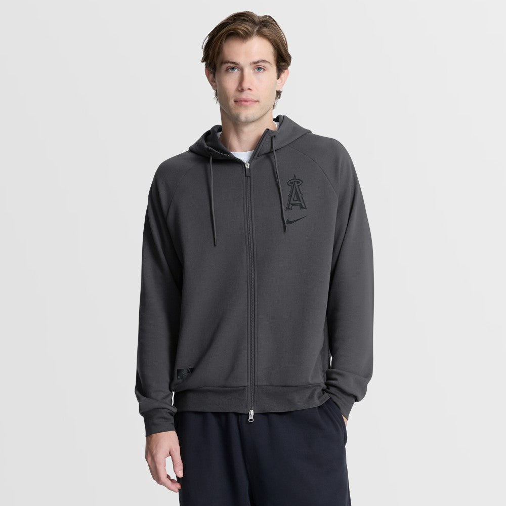 Los Angeles Angels Authentic Collection Player Raglan Dri-FIT Full-Zip Hoodie Anthracite