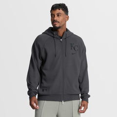 Kansas City Royals Authentic Collection Player Raglan Dri-FIT Full-Zip Hoodie Anthracite