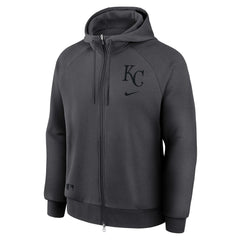 Kansas City Royals Authentic Collection Player Raglan Dri-FIT Full-Zip Hoodie Anthracite