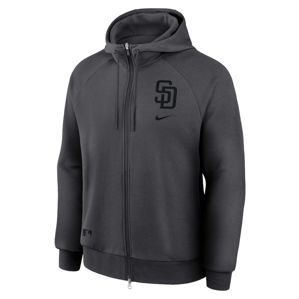 San Diego Padres Authentic Collection Player Raglan Dri-FIT Full-Zip Hoodie Anthracite