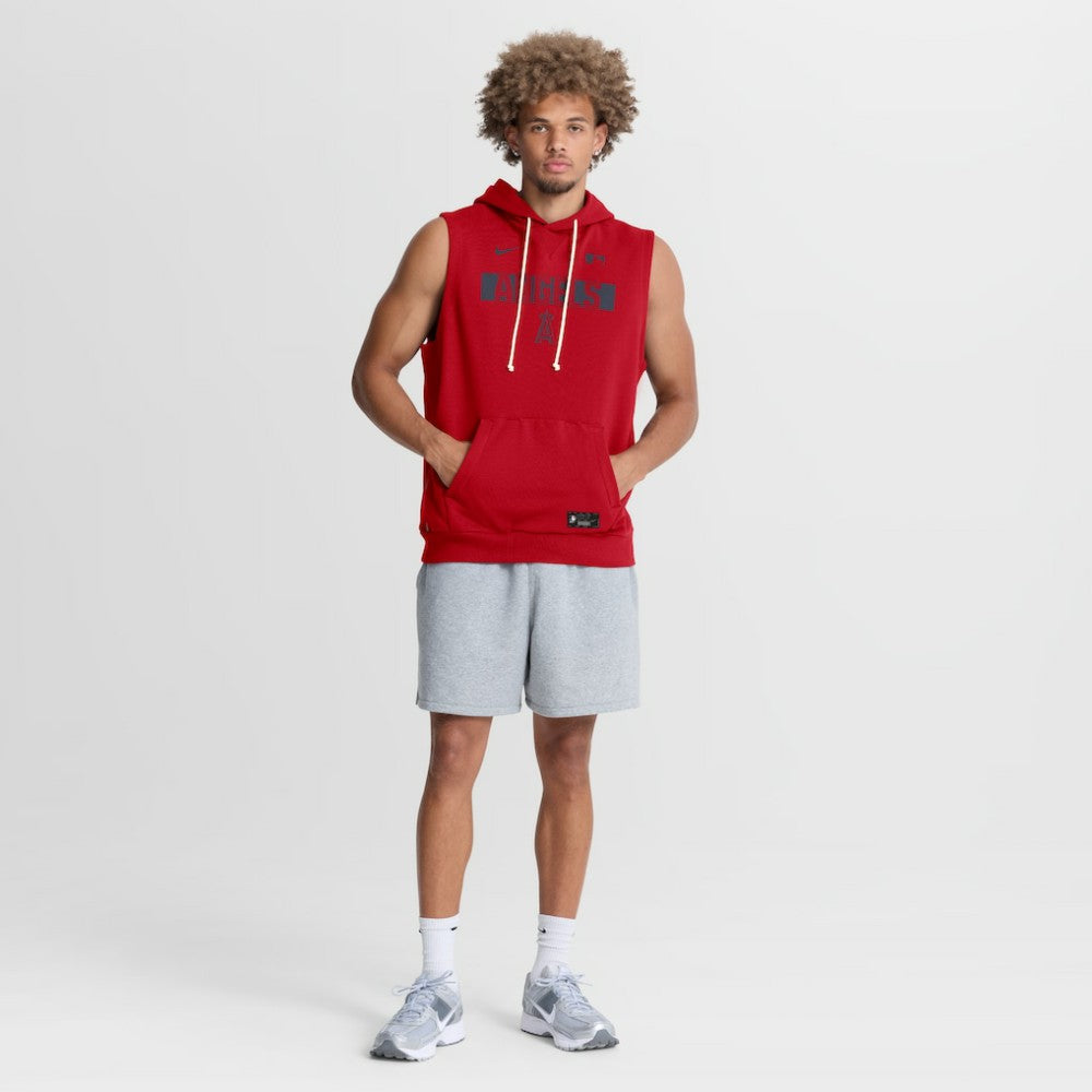 Los Angeles Angels Authentic Collection Standard Issue Dri-FIT Sleeveless Hoodie Red