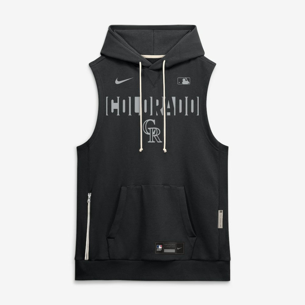 Colorado Rockies Authentic Collection Standard Issue Dri-FIT Sleeveless Hoodie Black