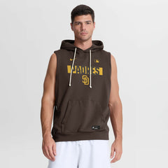 San Diego Padres Authentic Collection Standard Issue Dri-FIT Sleeveless Hoodie Brown