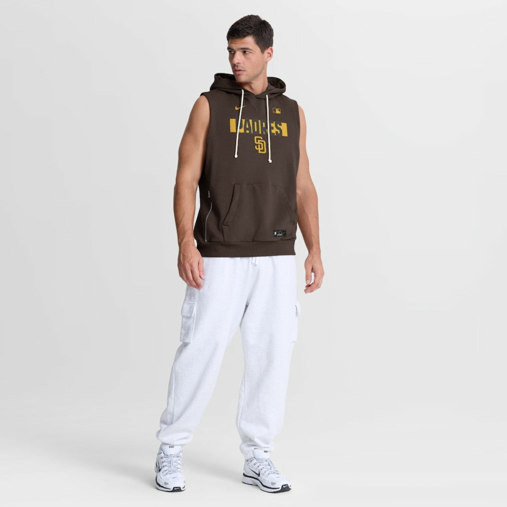 San Diego Padres Authentic Collection Standard Issue Dri-FIT Sleeveless Hoodie Brown