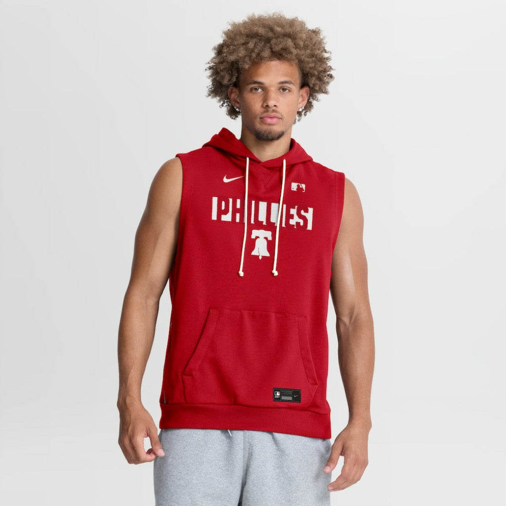 Philadelphia Phillies Authentic Collection Standard Issue Dri-FIT Sleeveless Hoodie Red