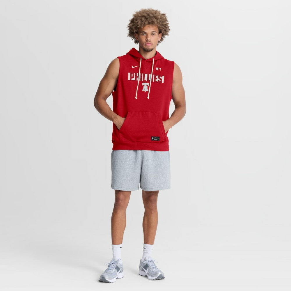 Philadelphia Phillies Authentic Collection Standard Issue Dri-FIT Sleeveless Hoodie Red
