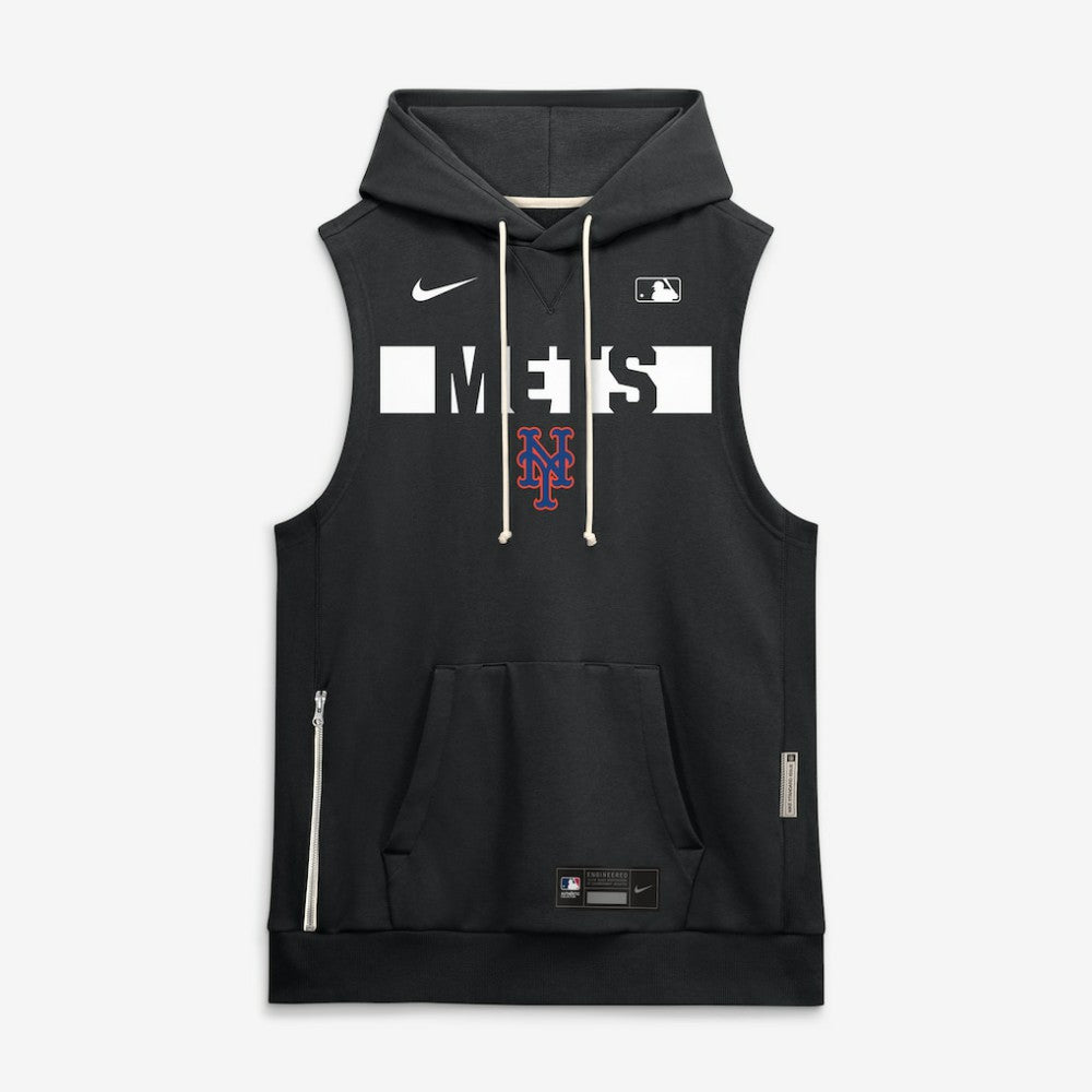 New York Mets Authentic Collection Standard Issue Dri-FIT Sleeveless Hoodie Black