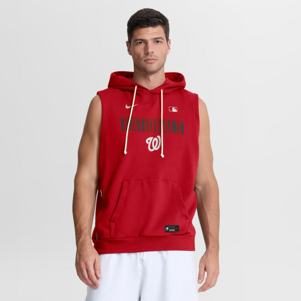 Washington Nationals Authentic Collection Standard Issue Dri-FIT Sleeveless Hoodie Red