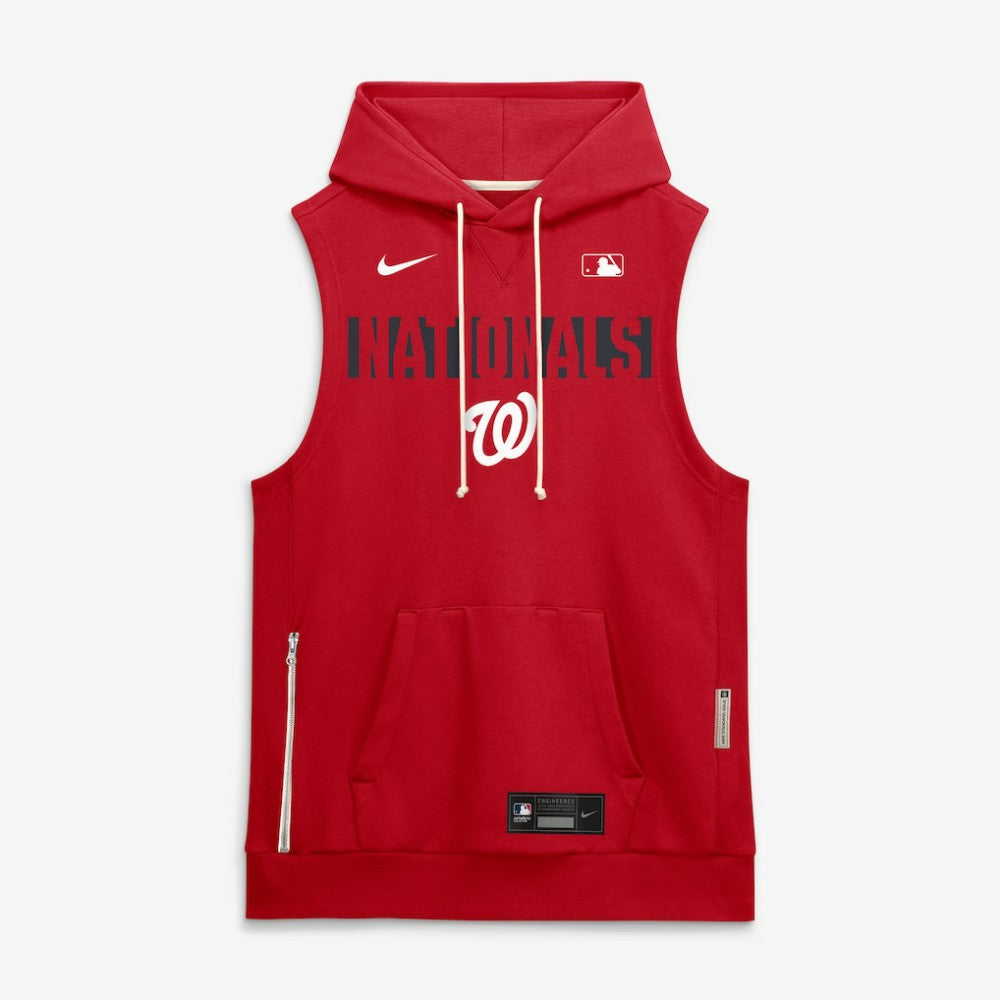 Washington Nationals Authentic Collection Standard Issue Dri-FIT Sleeveless Hoodie Red