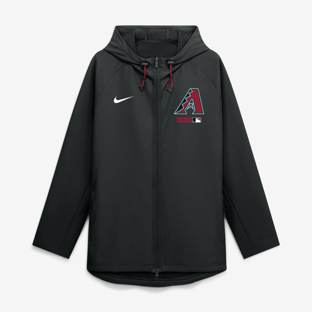 Arizona Diamondbacks Authentic Collection Raglan Therma-FIT Full-Zip Hooded Jacket Black