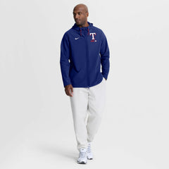 Texas Rangers Authentic Collection Raglan Therma-FIT Full-Zip Hooded Jacket Royal