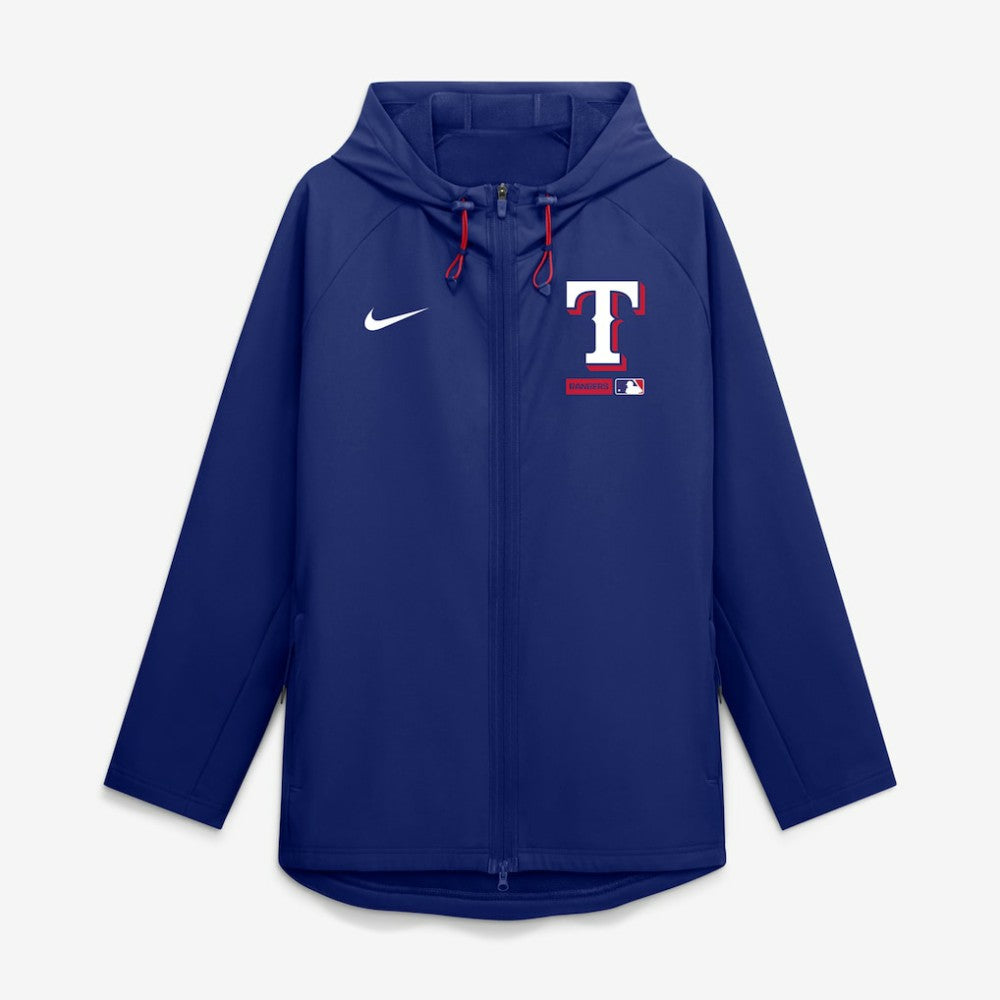 Texas Rangers Authentic Collection Raglan Therma-FIT Full-Zip Hooded Jacket Royal