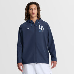 Tampa Bay Rays Authentic Collection Raglan Therma-FIT Full-Zip Hooded Jacket Navy