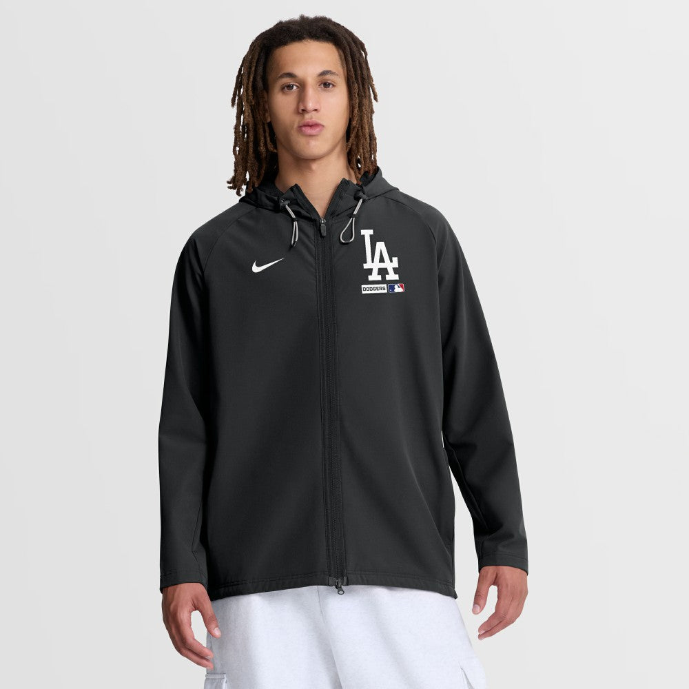 Los Angeles Dodgers Authentic Collection Raglan Therma-FIT Full-Zip Hooded Jacket Black