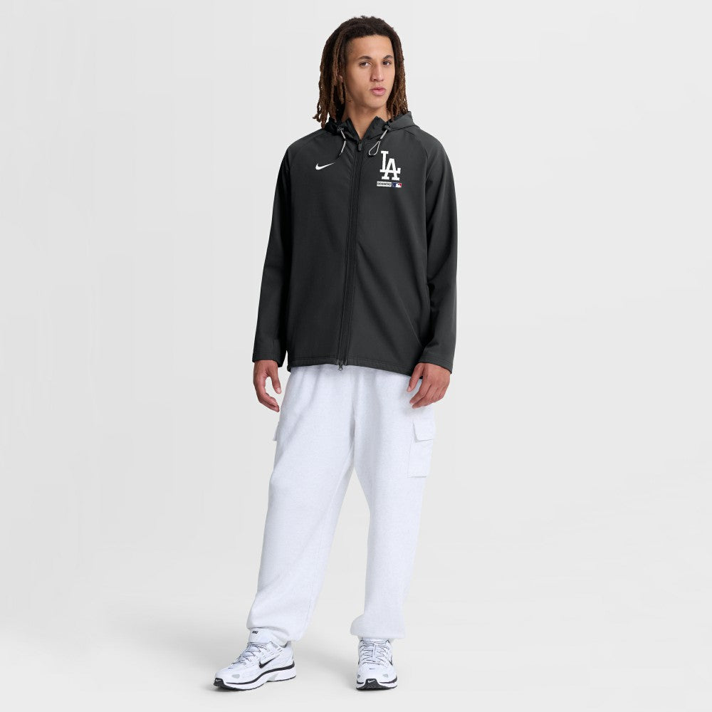 Los Angeles Dodgers Authentic Collection Raglan Therma-FIT Full-Zip Hooded Jacket Black