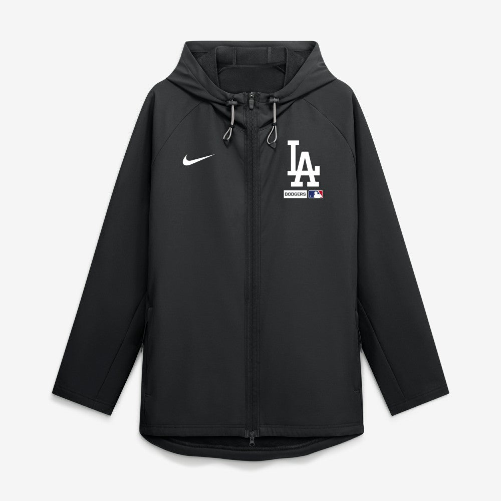 Los Angeles Dodgers Authentic Collection Raglan Therma-FIT Full-Zip Hooded Jacket Black