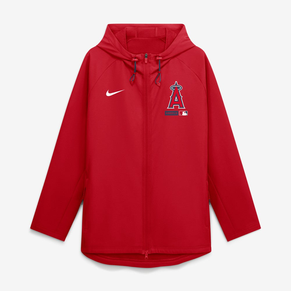 Los Angeles Angels Authentic Collection Raglan Therma-FIT Full-Zip Hooded Jacket Red