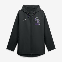 Colorado Rockies Authentic Collection Raglan Therma-FIT Full-Zip Hooded Jacket Black