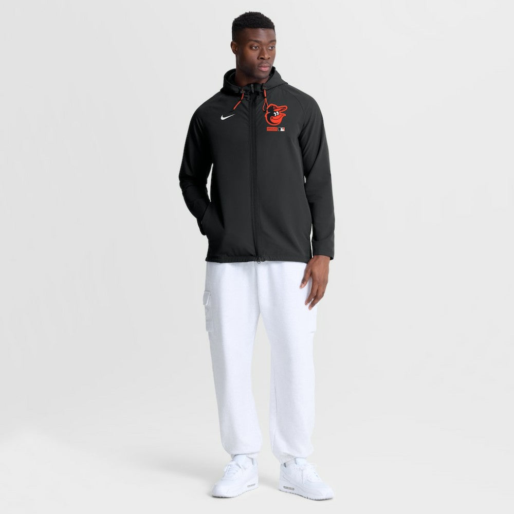 Baltimore Orioles Authentic Collection Raglan Therma-FIT Full-Zip Hooded Jacket Black
