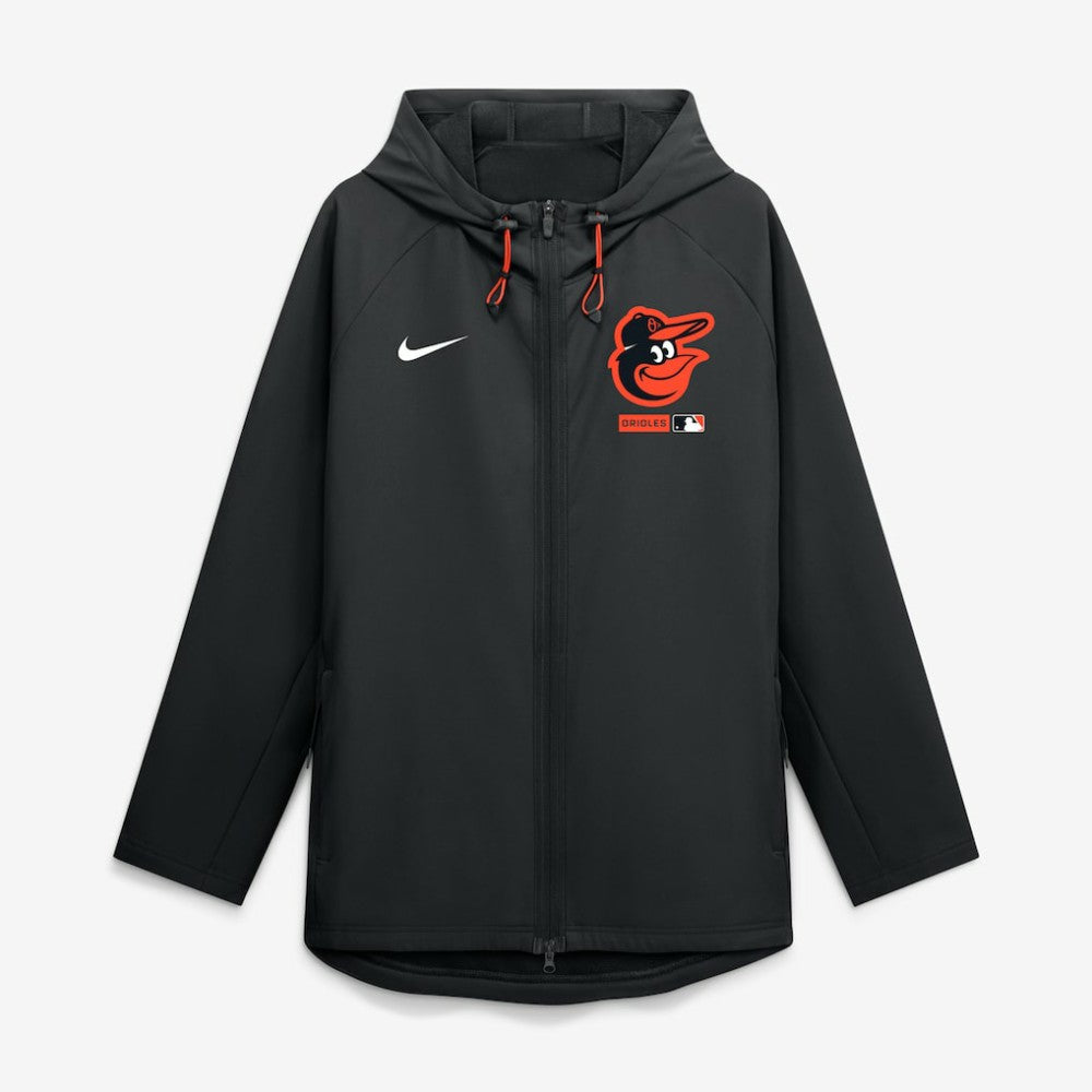 Baltimore Orioles Authentic Collection Raglan Therma-FIT Full-Zip Hooded Jacket Black