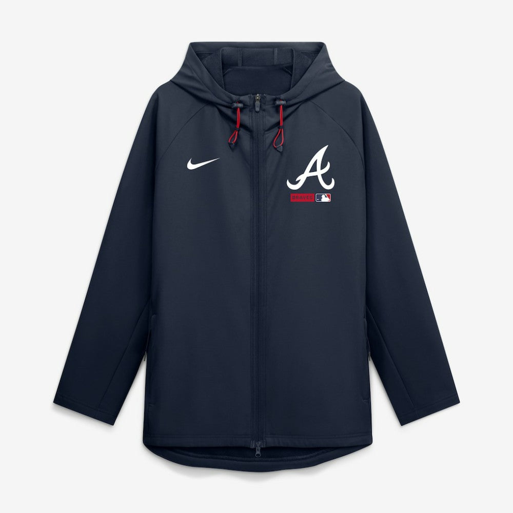 Atlanta Braves Authentic Collection Raglan Therma-FIT Full-Zip Hooded Jacket Blue