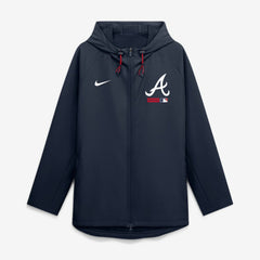 Atlanta Braves Authentic Collection Raglan Therma-FIT Full-Zip Hooded Jacket Blue