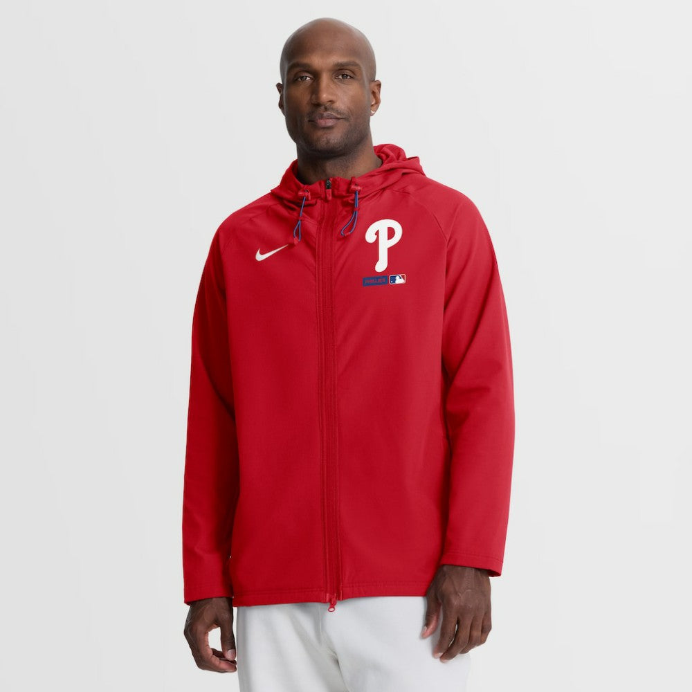 Philadelphia Phillies Authentic Collection Raglan Therma-FIT Full-Zip Hooded Jacket Red