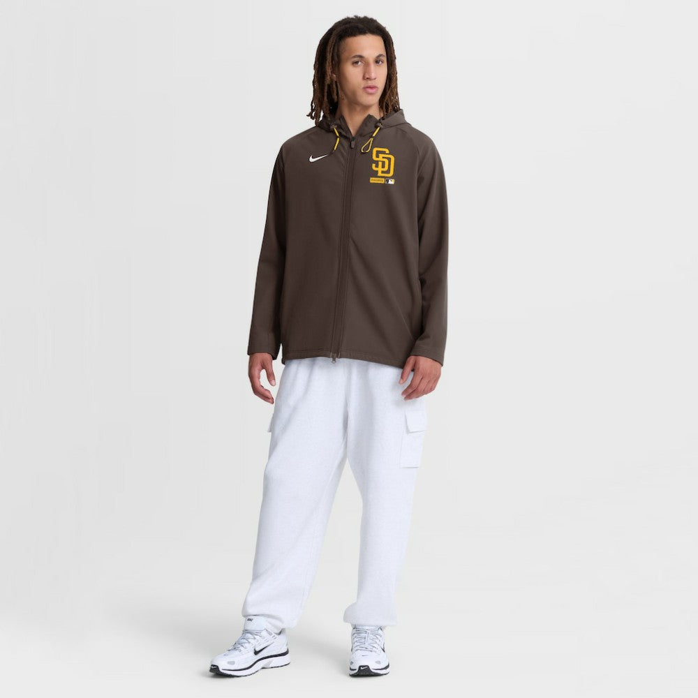 San Diego Padres Authentic Collection Raglan Therma-FIT Full-Zip Hooded Jacket Brown