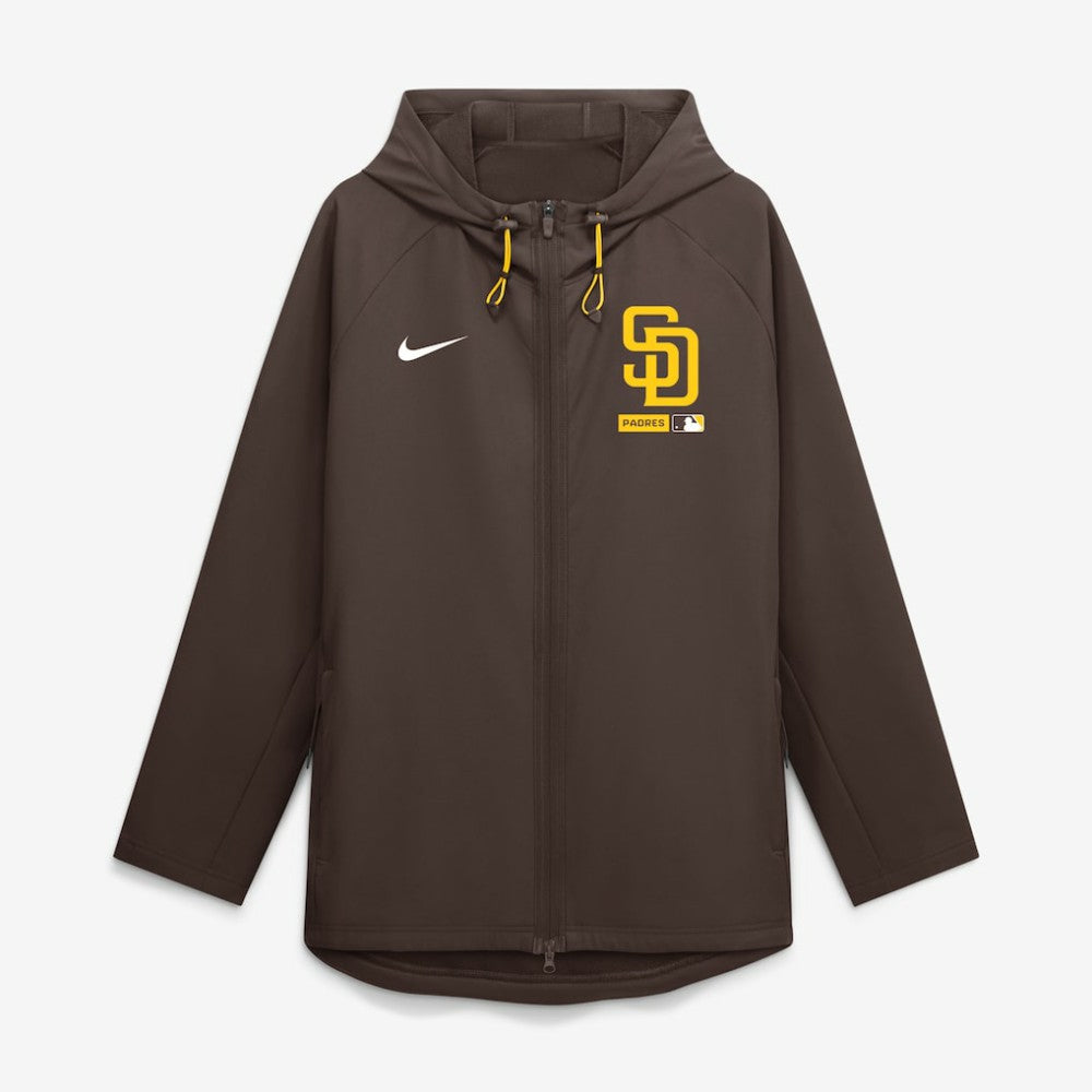 San Diego Padres Authentic Collection Raglan Therma-FIT Full-Zip Hooded Jacket Brown
