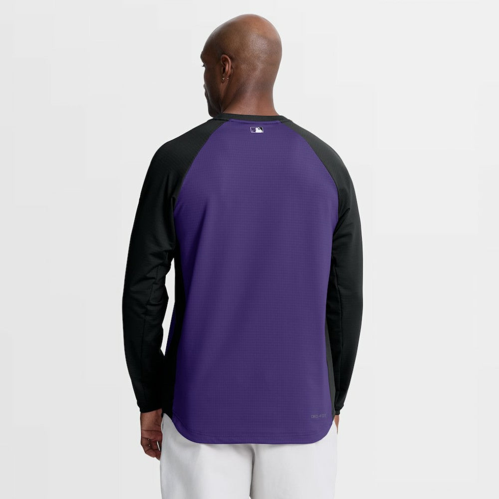Colorado Rockies Authentic Collection Raglan Dri-FIT Sweatshirt Purple