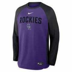 Colorado Rockies Authentic Collection Raglan Dri-FIT Sweatshirt Purple