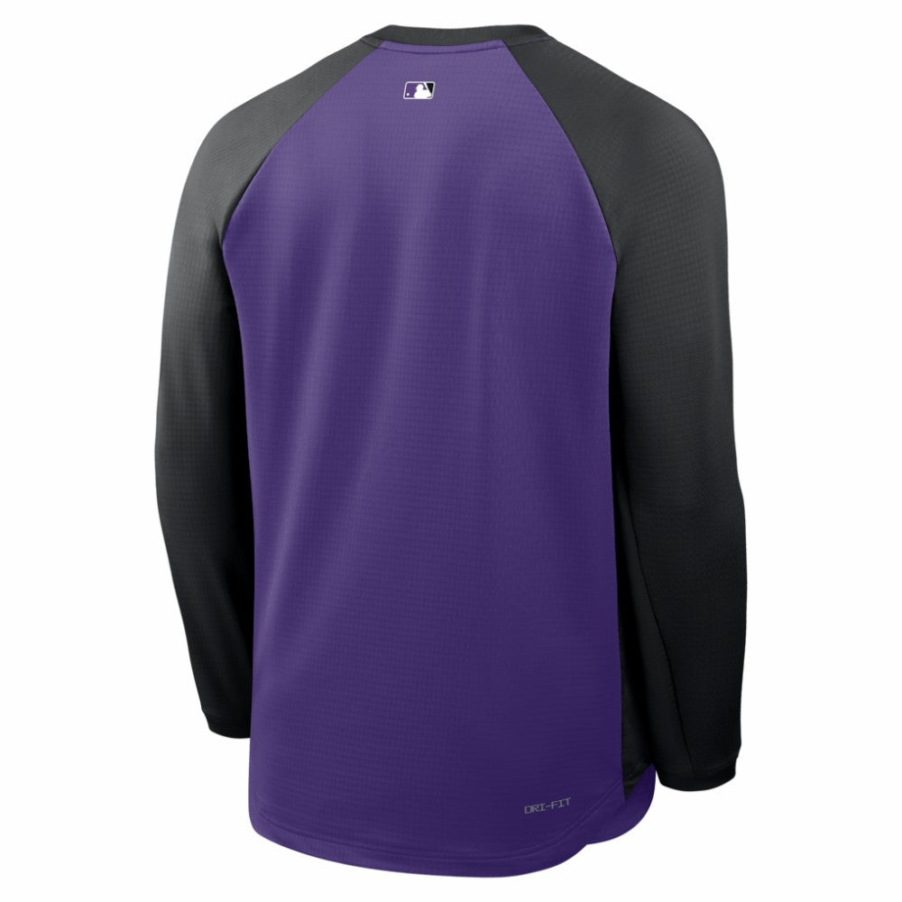 Colorado Rockies Authentic Collection Raglan Dri-FIT Sweatshirt Purple