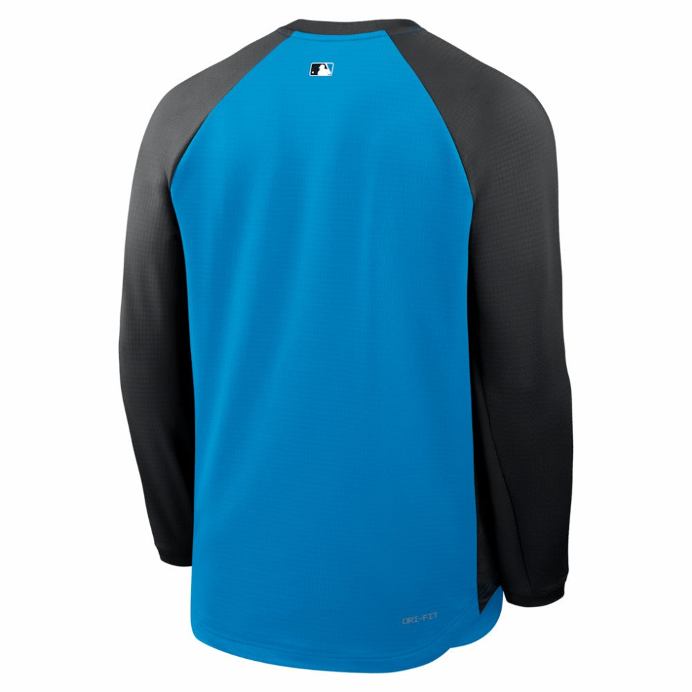 Miami Marlins Authentic Collection Raglan Dri-FIT Sweatshirt Blue