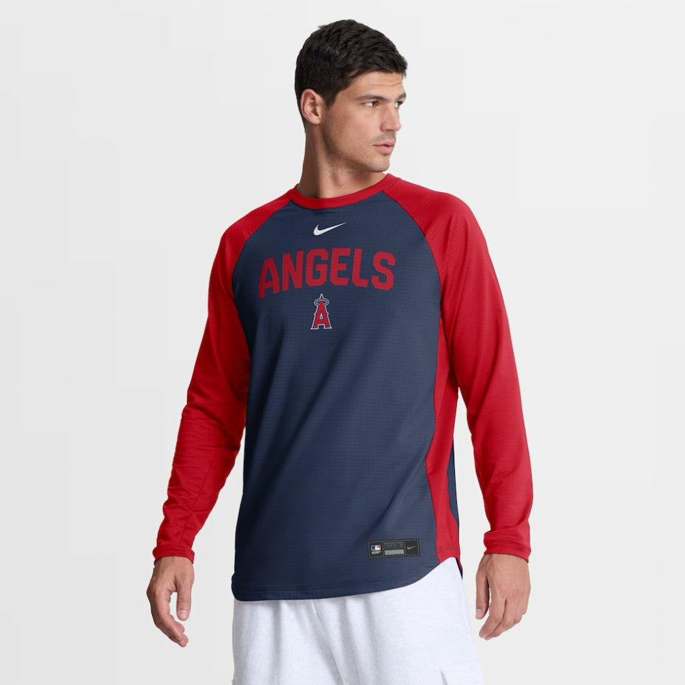 Los Angeles Angels Authentic Collection Raglan Dri-FIT Sweatshirt Navy