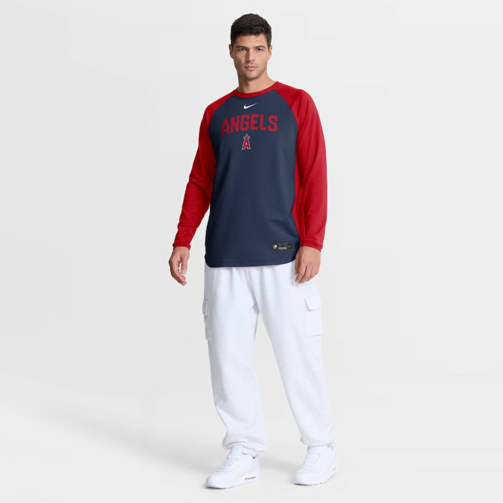 Los Angeles Angels Authentic Collection Raglan Dri-FIT Sweatshirt Navy