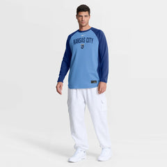Kansas City Royals Authentic Collection Raglan Dri-FIT Sweatshirt Light Blue