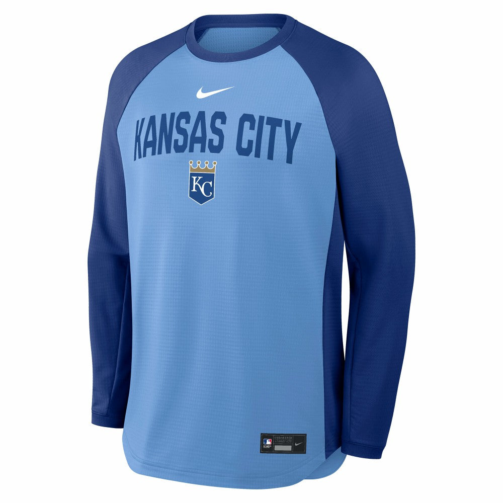 Kansas City Royals Authentic Collection Raglan Dri-FIT Sweatshirt Light Blue