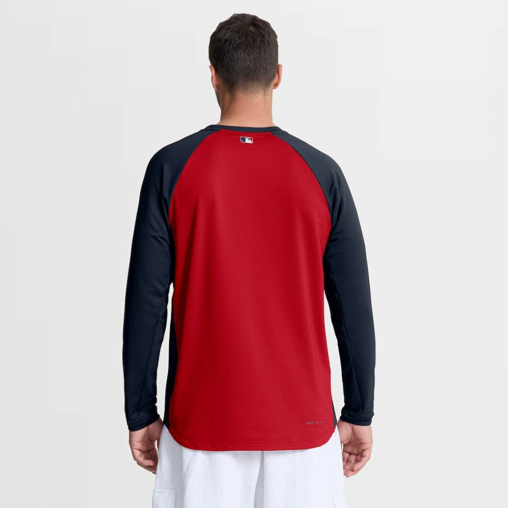 Atlanta Braves Authentic Collection Raglan Dri-FIT Sweatshirt Red