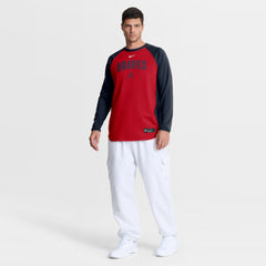Atlanta Braves Authentic Collection Raglan Dri-FIT Sweatshirt Red