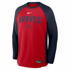 Atlanta Braves Authentic Collection Raglan Dri-FIT Sweatshirt Red