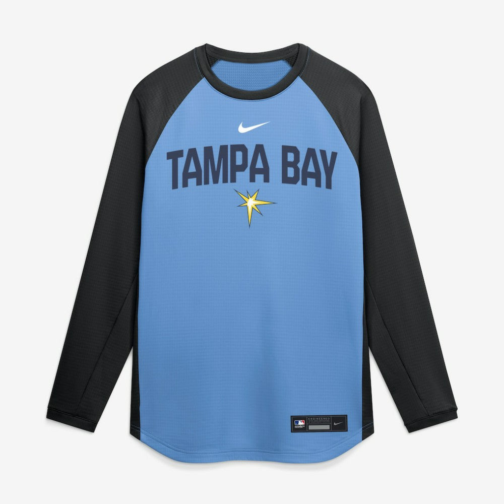 Tampa Bay Rays Authentic Collection Raglan Dri-FIT Sweatshirt Light Blue