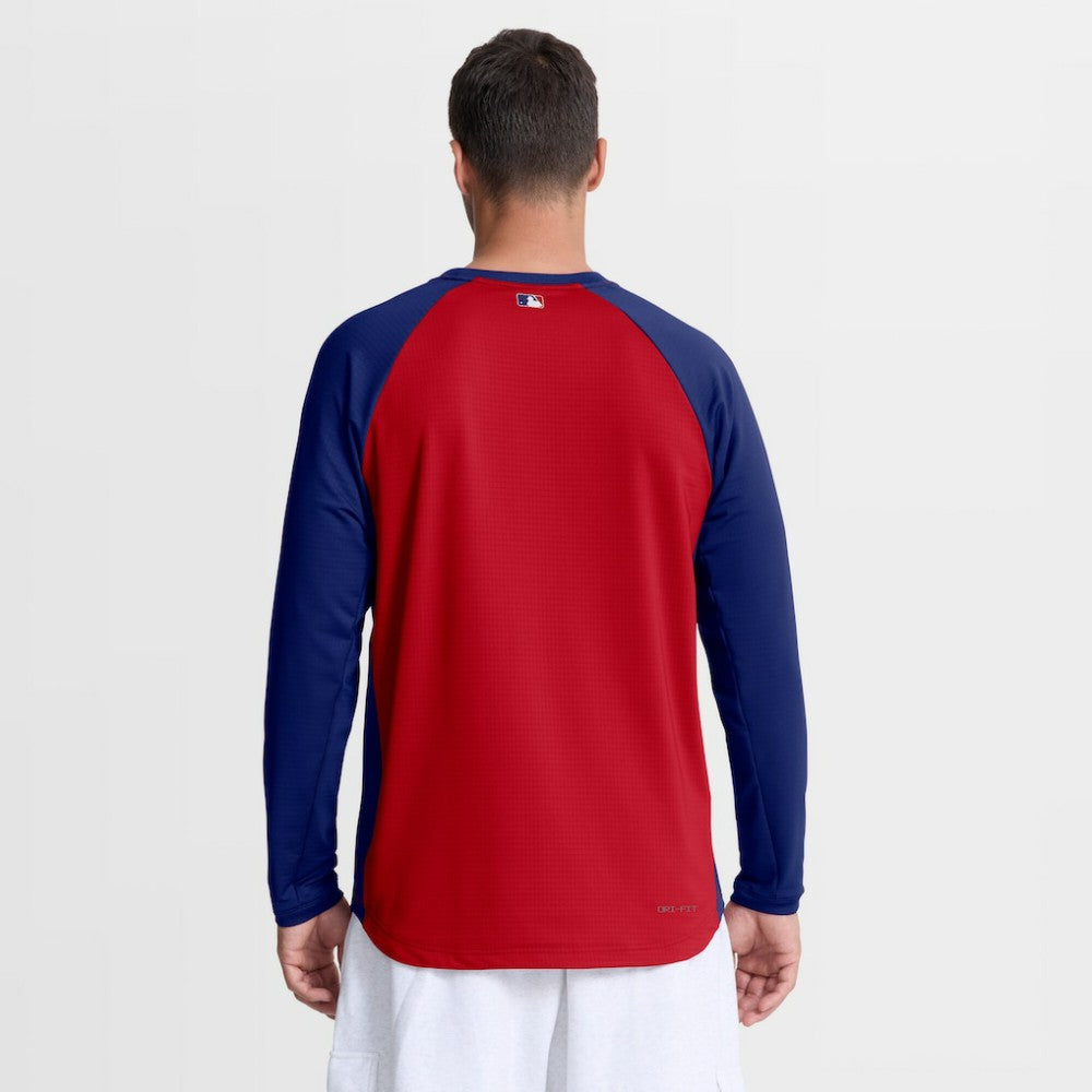 Texas Rangers Authentic Collection Raglan Dri-FIT Sweatshirt Red